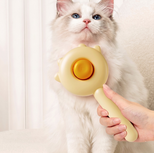 Self-Cleaning Slicker Brush | One-Click Fur Release | 
140° Curved Steel Pins | Dogs & Cats All Coat Types